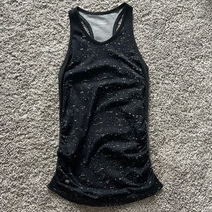 Athleta Speedlight Seamless Tank Top size Small black speckle EUC